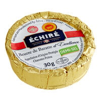 Echire Salted Churned Butter Foiled Portion Packet 30 Grams - 100/Case