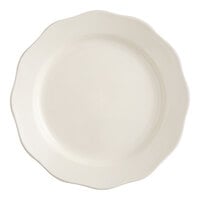 Acopa 7 3/8" Ivory (American White) Scalloped Edge Stoneware Plate - 36/Case