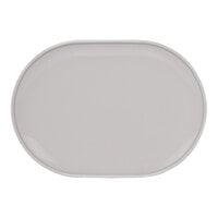 Front of the House Bevel 11" x 7" Stone Oval Porcelain Plate - 6/Case
