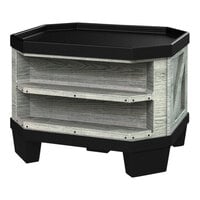 Borray Manufacturer Inc. 39 1/8" x 47 1/4" x 35 7/8" Gray Plastic Orchard Bin with 2 Shelves