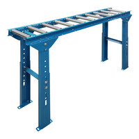 Lavex 12" x 5' Gravity Conveyor with Legs, 1 1/2" Galvanized Steel Rollers, and 6" Centers