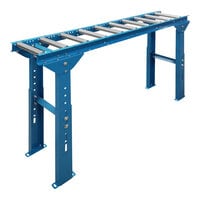 Lavex 12" x 5' Gravity Conveyor with Legs, 1 1/2" Galvanized Steel Rollers, and 4 1/2" Centers
