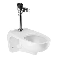Sloan 24511101 ADA Height Elongated Wall-Mounted Battery-Powered Sensor Toilet with ECOS 8111 Polished Chrome Flushometer - 1.1 GPF