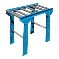 Lavex 18" x 3' Gravity Conveyor with Legs, 1 1/2" Galvanized Steel Rollers, and 4 1/2" Centers