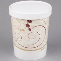 Solo KH32A-J8000 Symphony Print 32 oz. Double-Wall Poly Paper Soup / Hot Food Cup with Vented Paper Lid - 250/Case