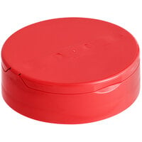 63/485 Red Dual-Flapper Induction-Lined Spice Lid with 7 Holes - 100/Pack