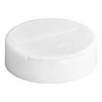 63/485 White Dual-Flapper Induction-Lined Spice Lid with 7 Holes - 100/Pack