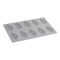 Pavoni Gourmand 10 Compartment Plume Silicone Baking Mold GG028S - 3 5/16" x 1 1/2" x 1/16" Cavities
