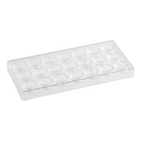 Pavoni Praline 21 Compartment Round Polycarbonate Candy Mold PC113FR - 1 1/8 x 1/2" Cavities