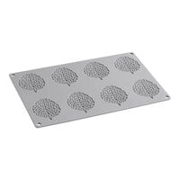 Pavoni Gourmand 8 Compartment Leaf Silicone Baking Mold GG029S - 2 7/8" x 2 3/16" x 1/16" Cavities