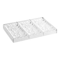 Pavoni 3 Compartment Polycarbonate Eros Chocolate Bar Mold PC5028FR - 6 1/16" x 3 1/16" x 7/16" Cavities