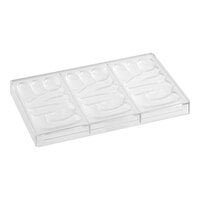 Pavoni 3 Compartment Polycarbonate Lovely Chocolate Bar Mold PC5000FR - 5 15/16" x 2 15/16" x 3/8" Cavities