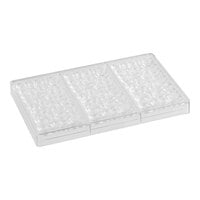 Pavoni 3 Compartment Polycarbonate Sparkling Chocolate Bar Mold PC5001FR - 5 15/16" x 3 1/16" x 7/16" Cavities