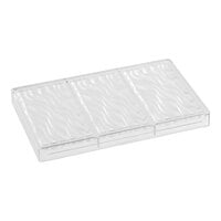 Pavoni 3 Compartment Polycarbonate Fluid Vallee Chocolate Bar Mold PC5030FR - 6 1/16" x 3 1/16" x 7/16" Cavities