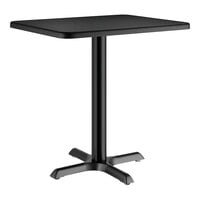 Lancaster Table & Seating 24" x 30" Rectangular Thermo-Formed MDF Standard Height Table with Black Wood Finish