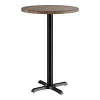Lancaster Table & Seating 30" Round Thermo-Formed MDF Bar Height Table with Dark Walnut Finish