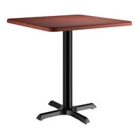 Lancaster Table & Seating 30" x 30" Square Thermo-Formed MDF Standard Height Table with Red Mahogany Finish