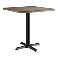 Lancaster Table & Seating 30" x 30" Square Thermo-Formed MDF Standard Height Table with Dark Walnut Finish