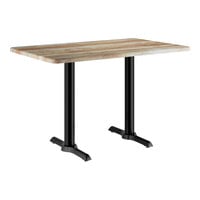Lancaster Table & Seating 30" x 48" Rectangular Thermo-Formed MDF Standard Height Table with Barnwood Finish