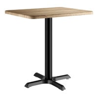 Lancaster Table & Seating 24" x 30" Rectangular Thermo-Formed MDF Standard Height Table with Gray Wood Finish