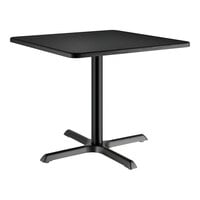 Lancaster Table & Seating 36" x 36" Square Thermo-Formed MDF Standard Height Table with Black Wood Finish