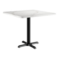 Lancaster Table & Seating 36" x 36" Square Thermo-Formed MDF Standard Height Table with White Marble Finish