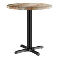 Lancaster Table & Seating 30" Round Thermo-Formed MDF Standard Height Table with Barnwood Finish