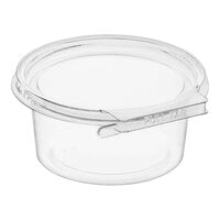 Inline Plastics Safe-T-Fresh 12 oz. Tamper-Resistant, Tamper-Evident Round Hinged Container with Flat Lid - 320/Case