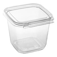 Inline Plastics Safe-T-Fresh 24 oz. Tamper-Resistant, Tamper-Evident Square Hinged Container with Flat Lid - 264/Case