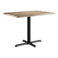 Lancaster Table & Seating 30" x 42" Rectangular Thermo-Formed MDF Standard Height Table with Barnwood Finish