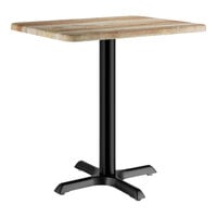 Lancaster Table & Seating 24" x 30" Rectangular Thermo-Formed MDF Standard Height Table with Barnwood Finish