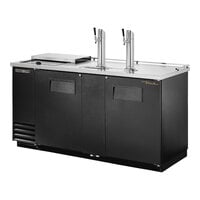 True TDD-3CT-HC 2 Single Tap Club Top Kegerator Beer Dispenser - Black, (3) 1/2 Keg Capacity