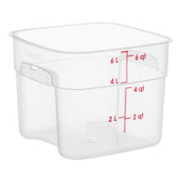 Cambro CamSquares® FreshPro 6 Qt. Translucent Square Polypropylene Food Storage Container