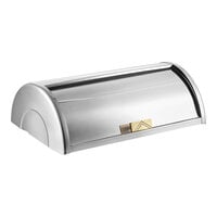 Choice Deluxe 8 Qt. Rectangular Roll Top Gold Trim Chafer Cover