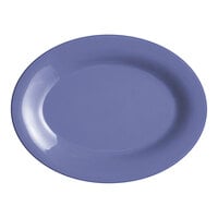 Acopa Foundations 9 1/2" x 7 1/4" Purple Wide Rim Melamine Platter - 12/Pack