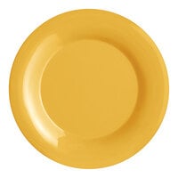 Acopa Foundations 9 1/4" Yellow Wide Rim Melamine Plate - 12/Pack