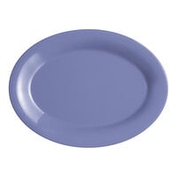 Acopa Foundations 12" x 8 7/8" Purple Wide Rim Melamine Platter - 12/Pack