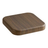 Lancaster Table & Seating 8 inch x 8 inch Square Thermo-Formed MDF Table Top with Dark Walnut Finish - Sample
