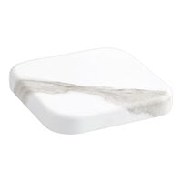 Lancaster Table & Seating 8 inch x 8 inch Square Thermo-Formed MDF Table Top with White Marble Finish - Sample