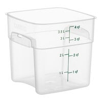 Cambro CamSquares® FreshPro 4 Qt. Translucent Square Polypropylene Food Storage Container