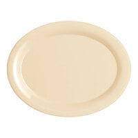 Acopa Foundations 13 1/4" x 10 1/4" Tan Wide Rim Melamine Platter - 12/Pack