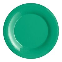 Acopa Foundations 9 1/4" Green Wide Rim Melamine Plate - 12/Pack