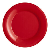 Acopa Foundations 9 1/4" Red Wide Rim Melamine Plate - 12/Pack