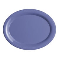 Acopa Foundations 13 1/4" x 10 1/4" Purple Wide Rim Melamine Platter - 12/Pack