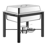 Acopa 4 Qt. Half Size Wrought Iron Pillar Chafer Kit with Stainless Steel Cover and Handle