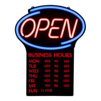23 1/2 inch x 20 1/2 inch x 1 1/2 inch Digital Open Business Hours LED Sign