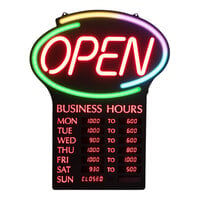 23 1/2 inch x 20 1/2 inch x 1 1/2 inch Digital Open Business Hours LED Sign