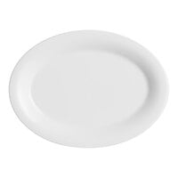 Acopa Foundations 12 inch x 8 7/8 inch White Wide Rim Melamine Platter - 12/Pack