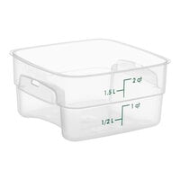 Cambro CamSquares® FreshPro 2 Qt. Translucent Square Polypropylene Food Storage Container