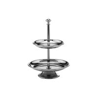 Hepp by BauscherHepp Excellent 6 5/16" x 8 13/16" 2-Tier Silver Plated Stainless Steel Pastry Stand